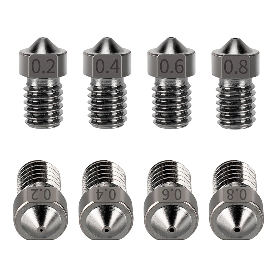 5/10pcs Megátalkodott Acél 3D Nyomdász Kötött lábszárvédő számára E3D V6 hotend, Kereskedés V6 nozzles 0.2 0.3 0.4 0.5 0.6 0.8 1.0mm