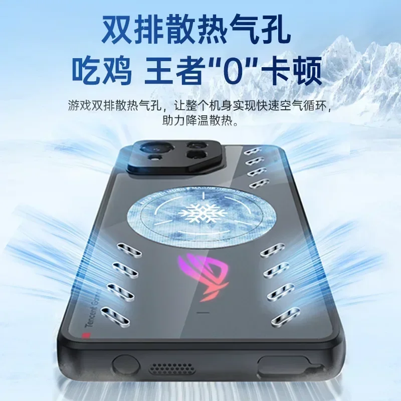 Case For Asus ROG Phone 9 8 Pro Luxury Magnetic Metal Silicone Shockproof Cover For Asus ROG Phone 7 6 Pro 6D Transparent Shell