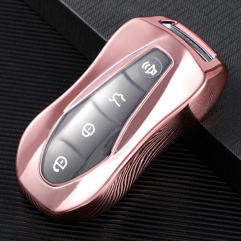 TPU Car Key Case Cover Protector Fob For Geely Atlas Pro Boyue Tugella Azkarra FY11 Emgrand GS X6 SUV EC7 Keychain Accessories