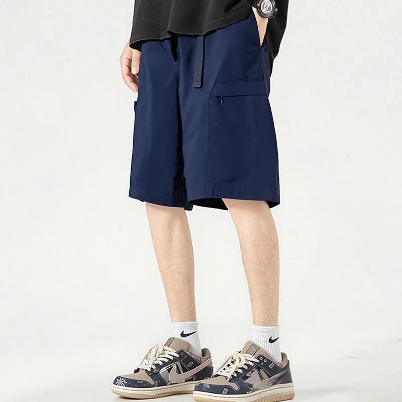 

Мужские шорты-карго, повседневные, свободного кроя, с поясом на талии, с множеством карманов, летние, быстросохнущие, брюки-капри