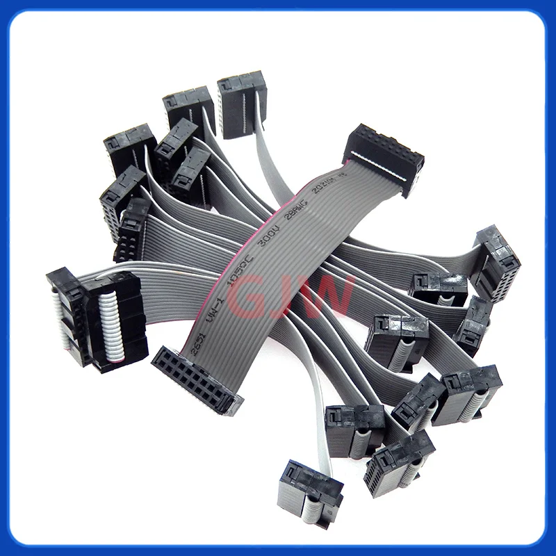 10pcs FC-16P 16Pin 2.54mm Pitch IDC Socket Extension Flat Ribbon Cable Wire10cm