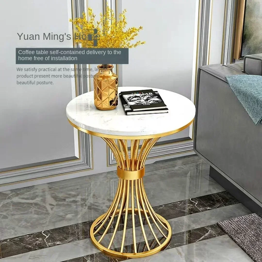 Nordic Marble round side table living room  sofa corner tables INS Business reception coffee table negotiating Luxury furniture