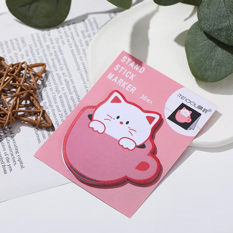 5Pcs/Lot Kawaii Cup Cat Memo Pad Message Stickers Cute Cartoon Sticky Note Book Decorative Notepad School Office Stationery