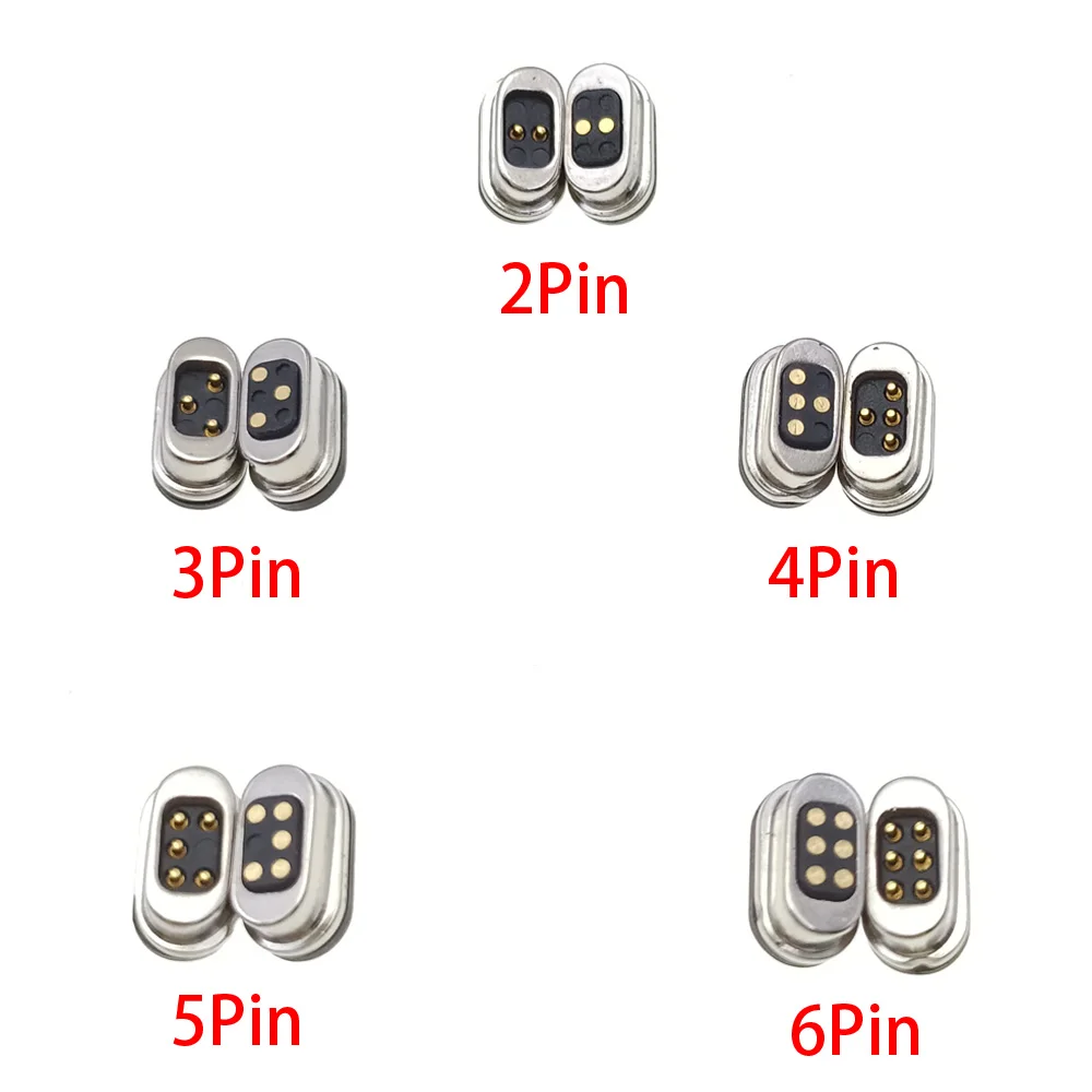 1set 2Pin 3Pin 4Pin 5Pin 6Pin spacing 2.54mm DC Magnetic Pogo Pin Connector Pogopin Male Female Spring Loaded DC Power Socket