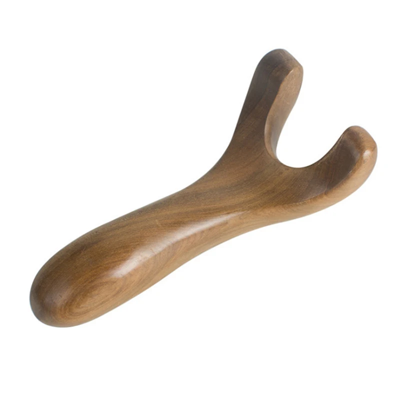 Handheld Massage Stick, Vietnam Wood Two-prong Meridian Massager, Body Acupoint Massage, Use to Massage Muscle Aches and Pain