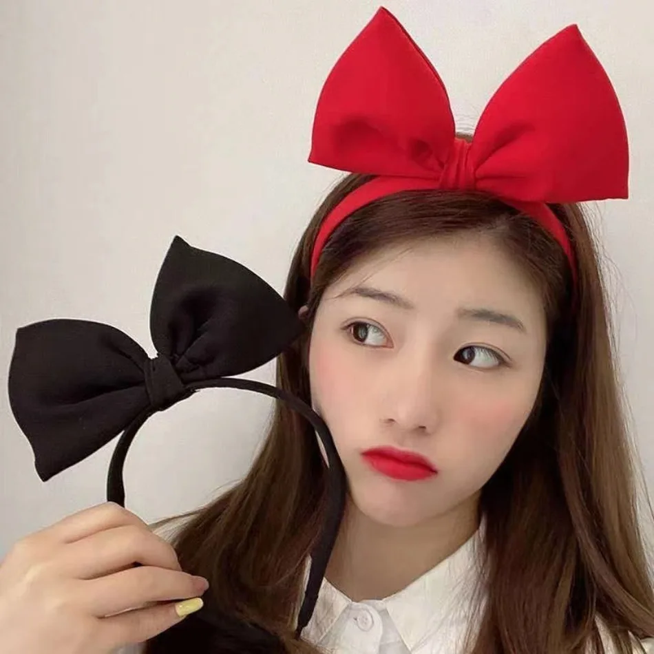 Birthday Photoshoot Stylish Girls Big Red Bow Headband Cute Large Bow Hair Hoop Kids Party Photograph Performance Hair Accessory