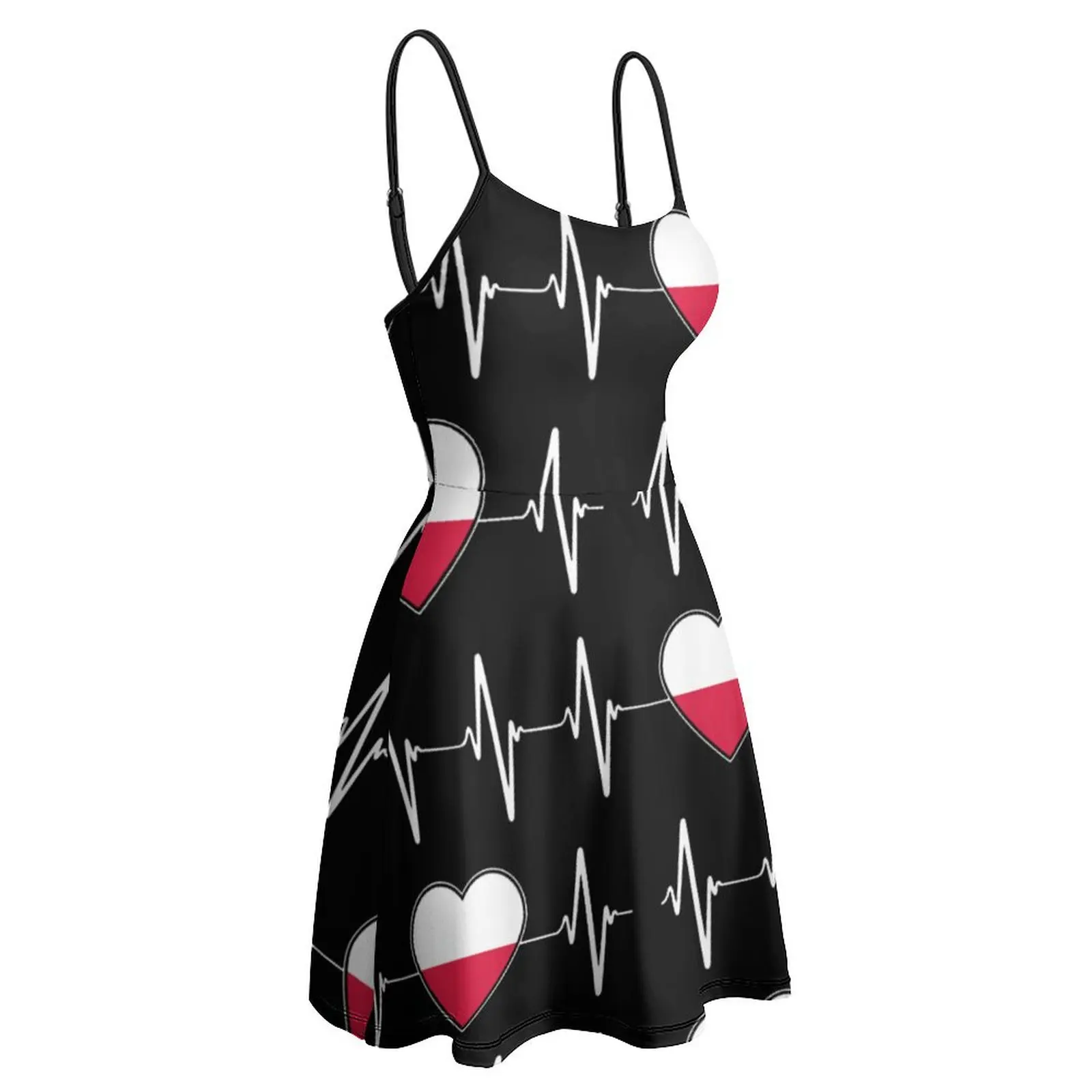 

Польское сердцебиение, я люблю польский флаг страны, сердце, женское платье на бретельках, платья с графическим рисунком, сексуальное женское платье высшего качества для вечеринок