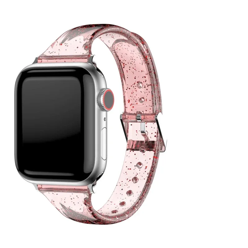 

For Apple Watch strap jelly crystal lady strap sports TPU strap for iWatch 987654321se Ultra 2/1