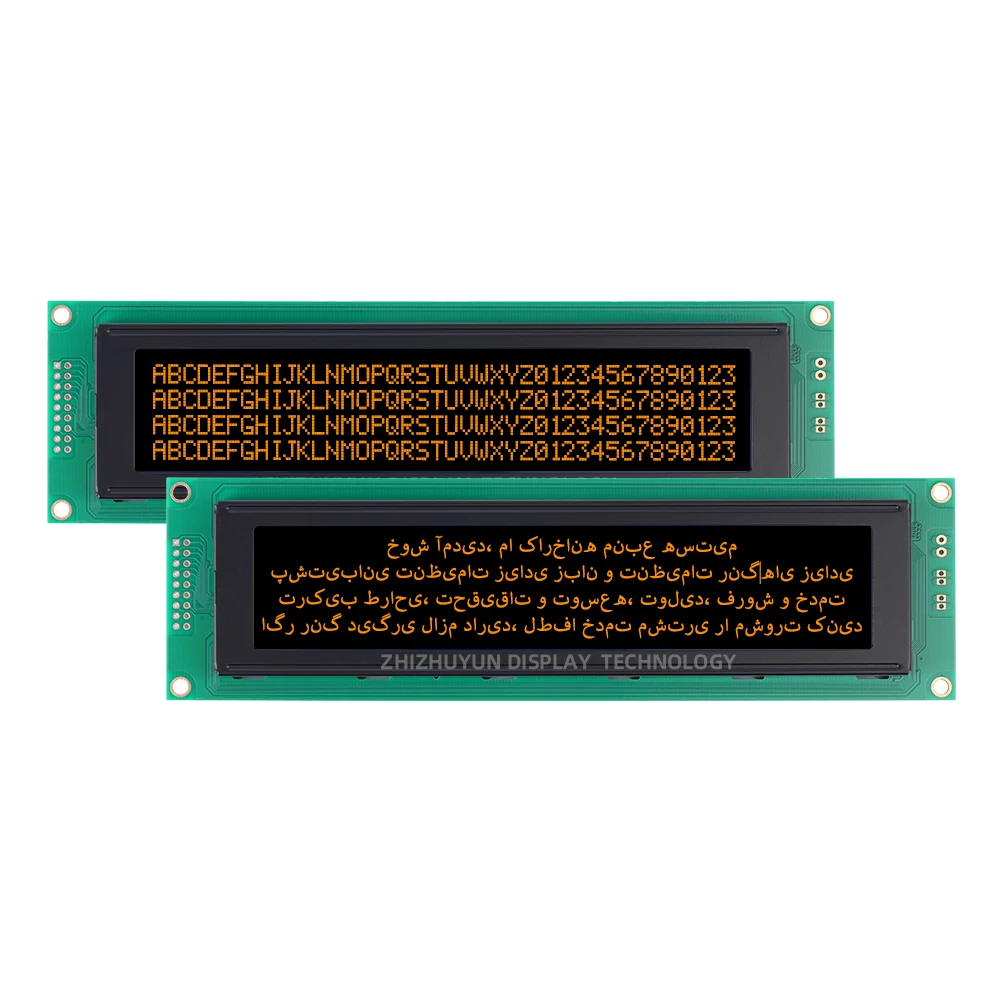 Módulo de pantalla LCD de caracteres Farsi, 4004, 4004A5, BTN, película negra, amarillo, controlador AIP31066, soporte de desarrollo de solución