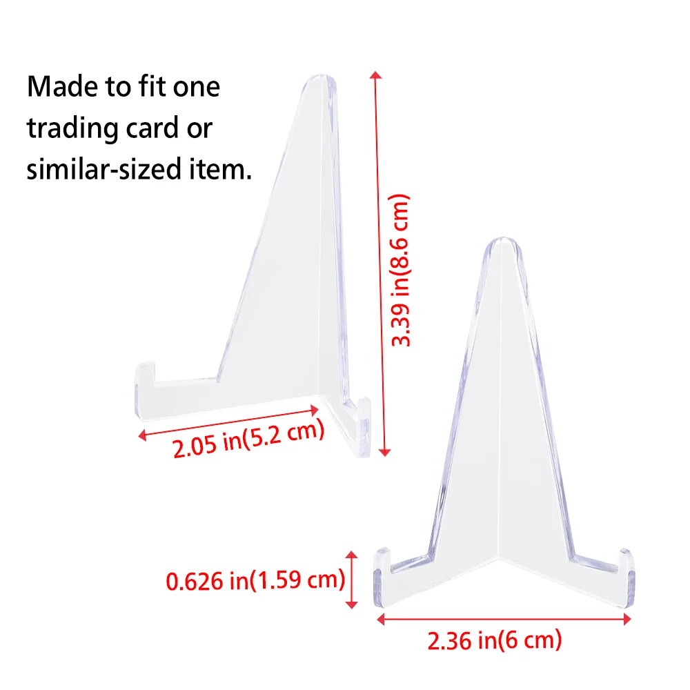 10Pcs 35PT Acrylic Display Holder Transparent Stands Small Rack for Football /Baseball Sports Card Game Business Display