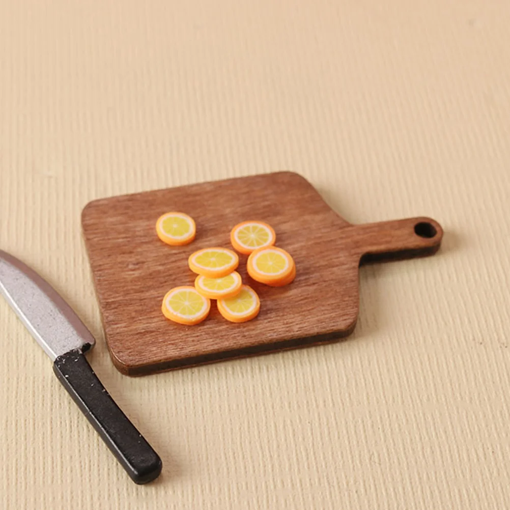 10 Pcs Home Decor Mini Chopping Board House Cutting Food Small Decoration Wood Light Brown Accessories Micro Scene