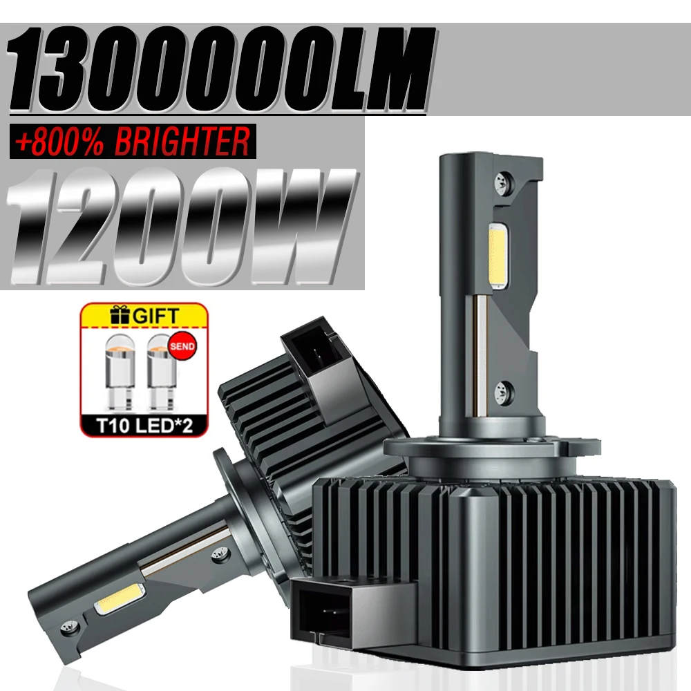 

D3S Светодиодные лампы Canbus для фар автомобиля D1S D2S D4S D8S Лампа 12 В 1300000LM Turbo Auto Lights 9073 CSP Chip Фара + 800% яркая