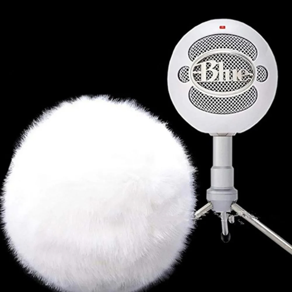 Artificial Fur Mic pára-brisas Muff para Blue Snowball, Louva-a-deus azul, Espuma do gato morto, Tampa externa do microfone