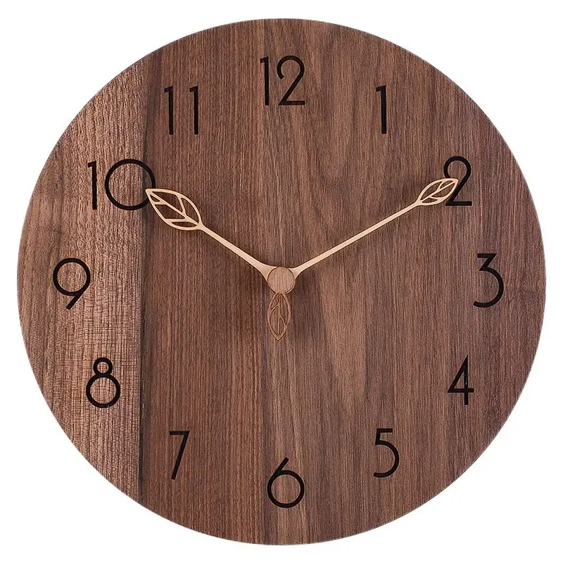 Wall Clock Retro Modern Kitchen Soild Wood Clock Shabby Chic Living Room Watch Home Bedroom Silent Reloj Gift FZ779