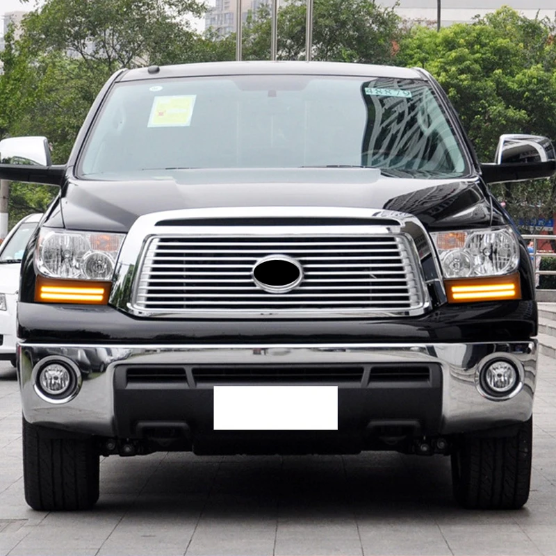 New High Quality ABS LED DRL Daytime Run Turn Light Black Easy Installation For 2007-2013 Toyota Tundra