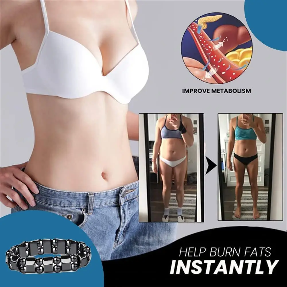 سوار هيماتيت مغناطيسي خالص لإزالة السموم للرجال والنساء ، خلخال مضاد للتورم ، تخفيف القلق ، تحسين النوم ، جديد