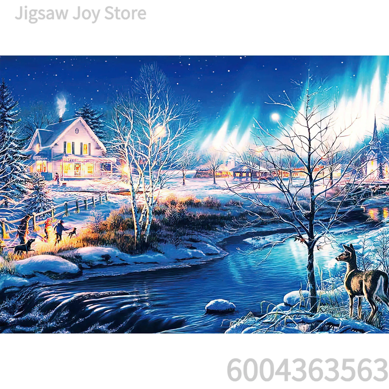 Home Decor Jigsaw Puzzle, Lake Side Villa, Aurora Snow Landscape, London Thames Bridge, Prague Historic Town, 500-2000Pcs