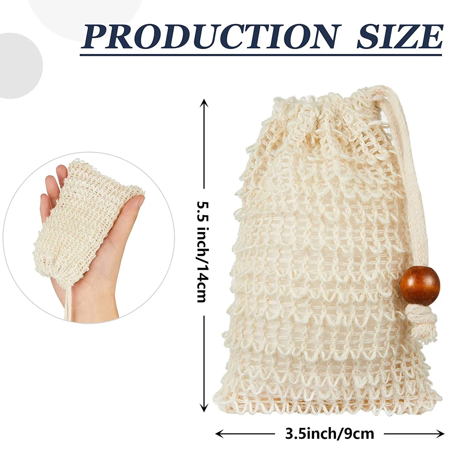 1/3/5pcs Natural Sisal Soap Bag Saver Pouch Bar Soap Exfoliating Mesh Bags for Shower Soap Holder Bubble Foam Net Pocket