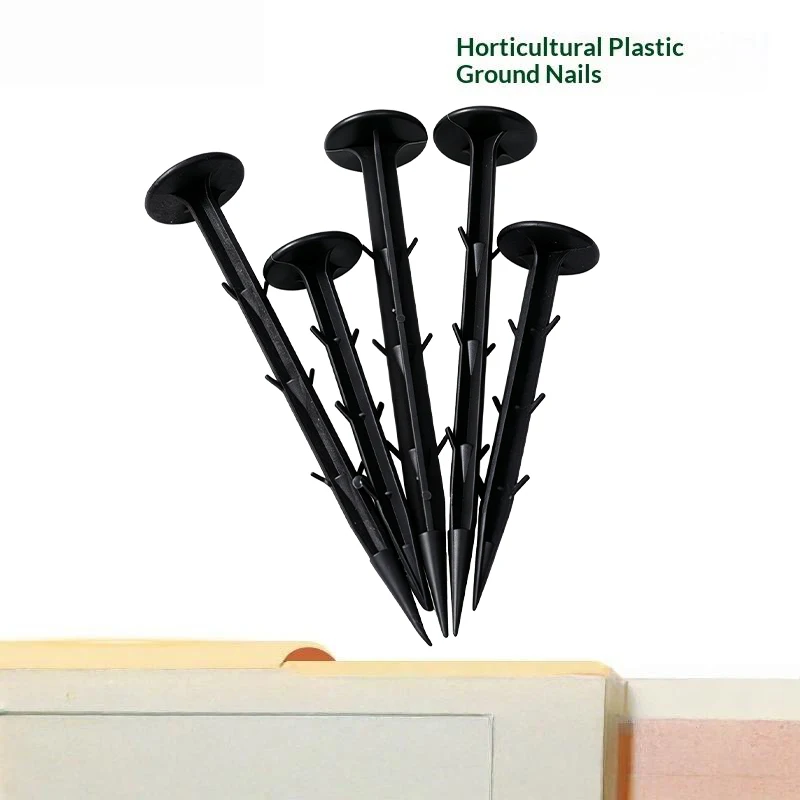 100Pcs Plastic Garden Ground Stake: Spiked Landscape Staple Anti Weed Fabric Fixing Nail Farm Lawn Greenhouse Outdoor