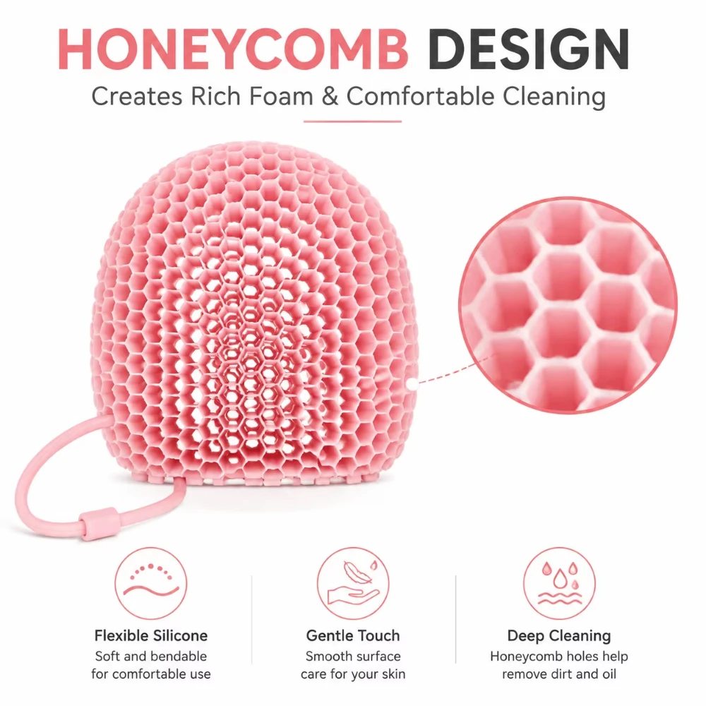 Bath Mitt Exfoliating Glove, Honeycomb Body Scrubber Mitt Sponges for Cleaning Body Deep and Gentle Fast Foaming for Home Spa