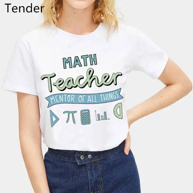 Aesthetic Math Teacher Mentor of All Things 90 Print Women TShirt Letter Graphic Short Sleeve Kawaii Female T Shirt Dropshipping