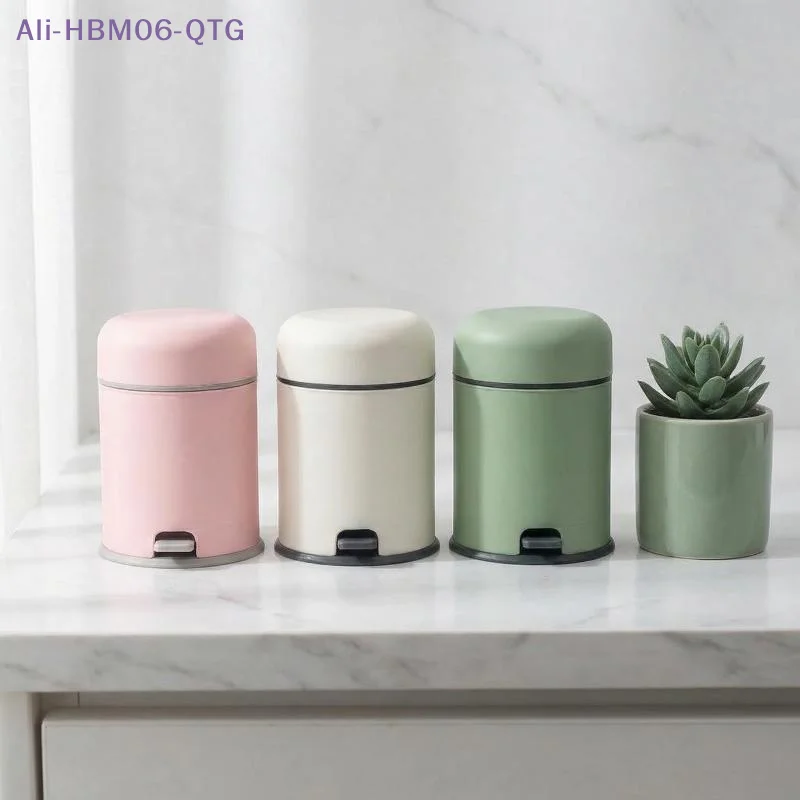 [New] Miniature Garbage Can Ornament 1/12 Dollhouse Miniature Foot-operated Trash Can Model Miniature Furniture Scene Decor