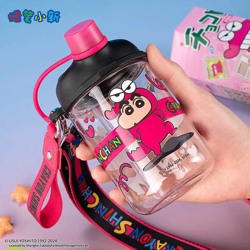 Новая Милая летняя чашка для воды MINISO Crayon Shin-chan, пластиковая чашка из соломы, Детская коллекция с мультяшным орнаментом, лучшие подарки для отдыха