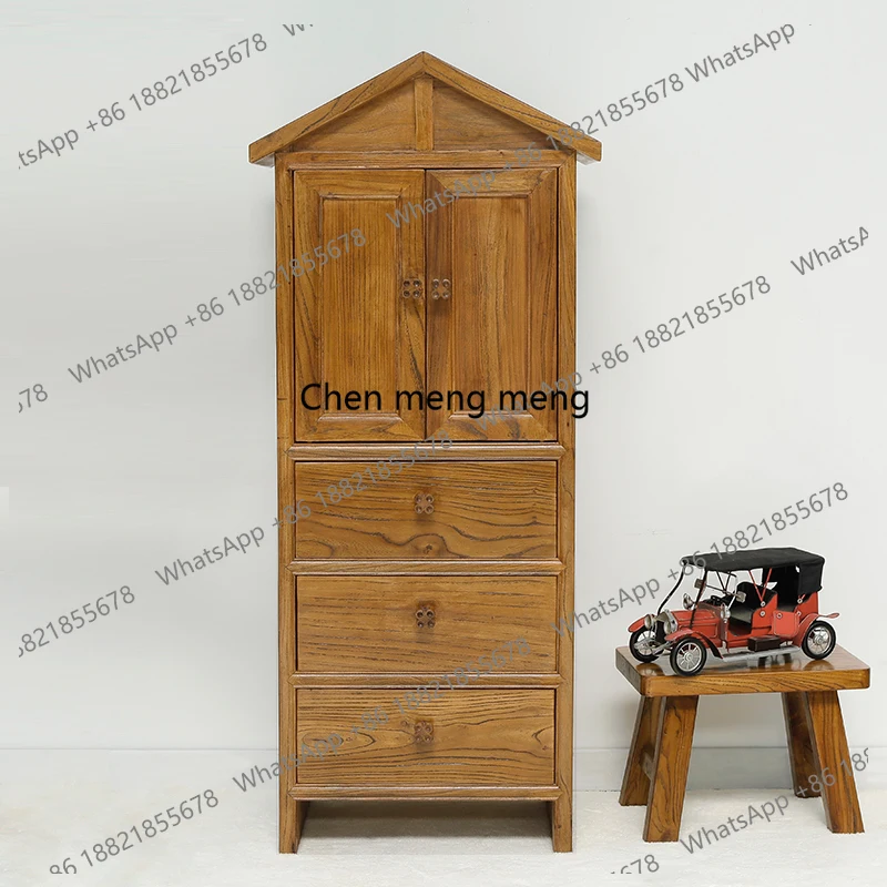 

elm feelings solid wood corner cabinet creative and simple modern Chinese furniture old elm storage small vertical cabinet
