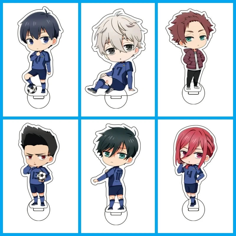 

Blue Lock Mini Acrylic stand Yoichi Isagi Seishiro Rensuke Renji Chigiri Ryosuke Reo Figure Desktop ornament Fans Birthday Gifts