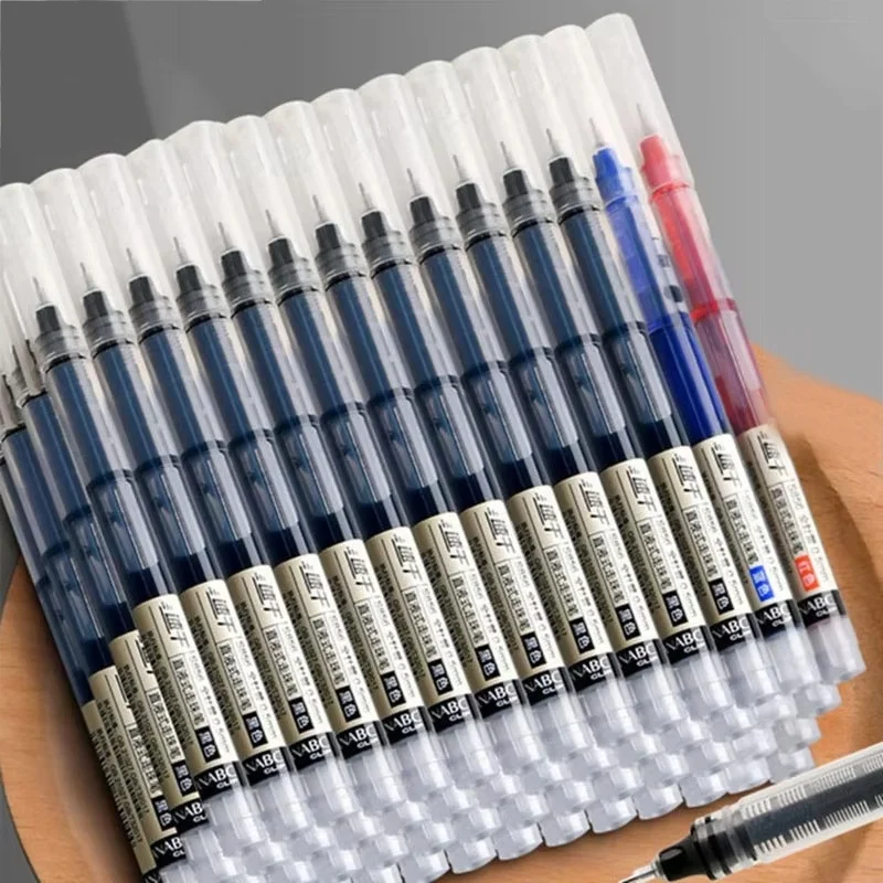 

10Pcs Needle Type Gel Pens 0.5mm Black Blue Red Ink Smooth Writing Straight Liquid Gel Pen For School Stationery Office Supplies