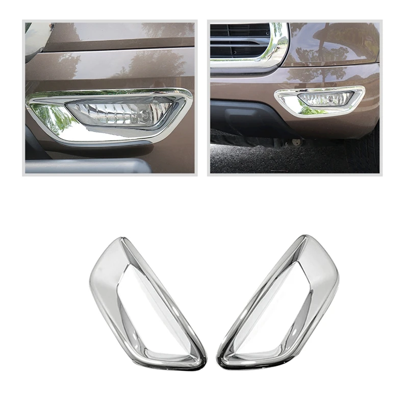 Car Chrome Front Fog Light Cover Frame Sticker Decoration Accessories For Great Wall Cannon GWM Poer Ute 2021-2022