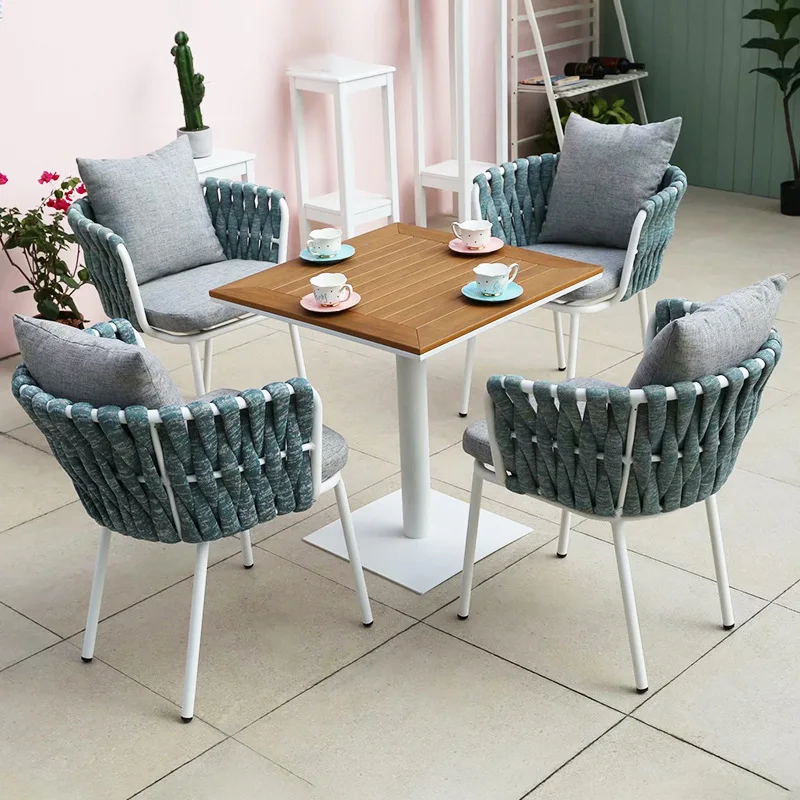 

Outdoor tables and chairs, courtyard garden wooden tables and chairs, homestay hotel, outdoor waterproof and sunscreen