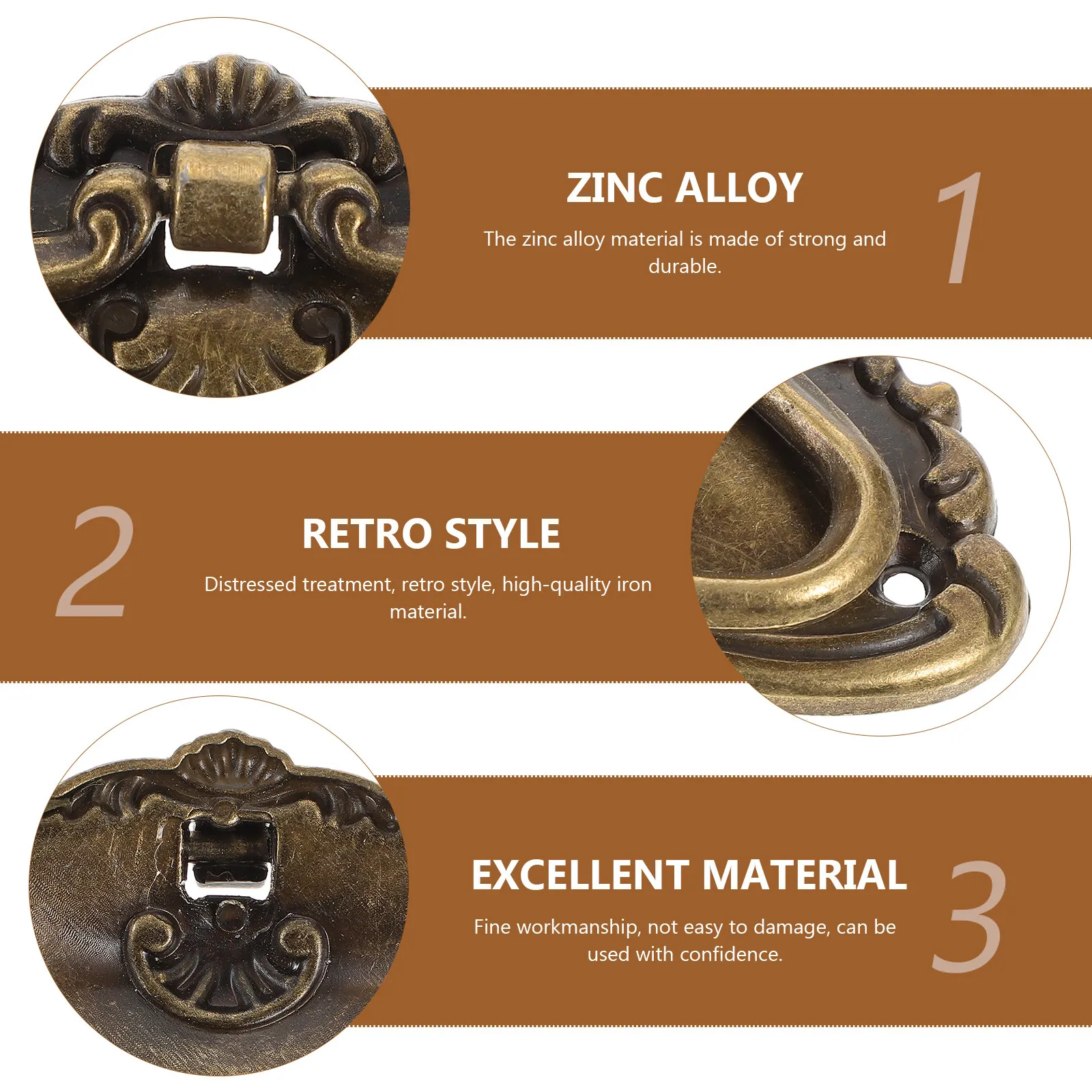 5Sets Metal Cabinet Pull Handles Simple Solid Drawer Knobs for Wooden Painting Box Case Cupboard Furniture Knobs