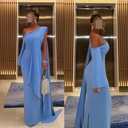 Customized Jersey Ruched Prom A-line One-shoulder Bespoke Occasion Gown Long Dresses