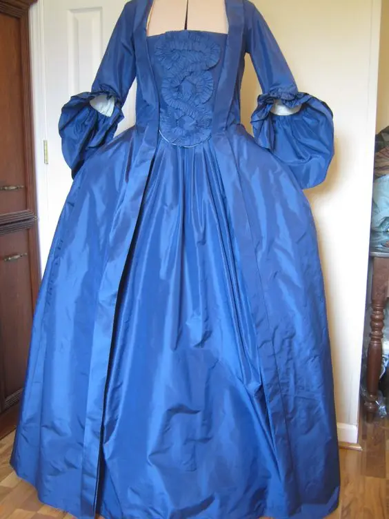 

Medieval Marie Antoinette Blue Dress Rococo 18th Century French Georgian Colonial Dress Vintage Ball Gown Renaissance Costume