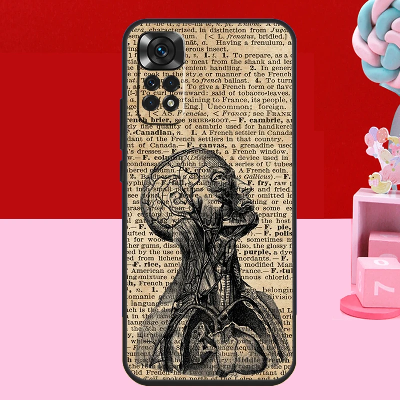 Medical Human Organs Brain Case For Xiaomi Redmi Note 12 Pro Turbo Note 11 9 8 10 Pro 9S 10S 11S 12S 9C 10C 12C Cover