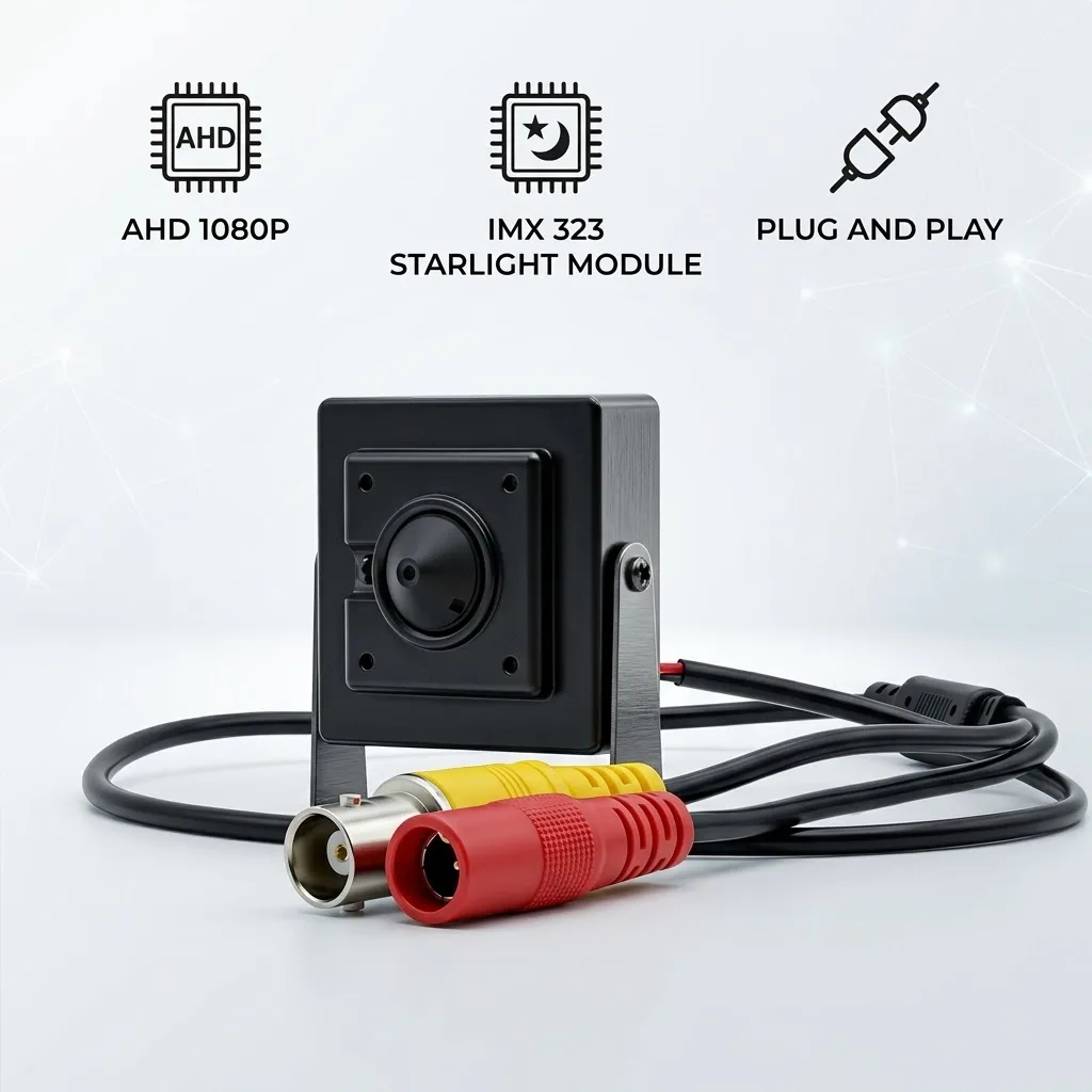 AHD IMX323 1080P 2MP Mini Metal CCTV Camera IMX323 Startlight Module Coaxial Digital HD 3.7mm Wide Angle Lens For Home/Car