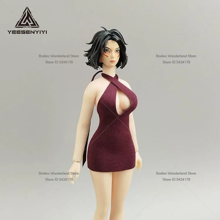 In Voorraad 1/12 Schaal Mobile Suit Meisje Sexy Strapless Elastische Opknoping Nekkoord Korte Rok Voor 6Inch Action Figure pop Lichaam