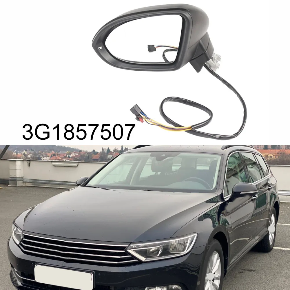 9 Pin Left Side Heated Mirror for Passat for b8 2015-2023 LHD Rearview Mirror Assembly with Power Adjustment Turn Signal