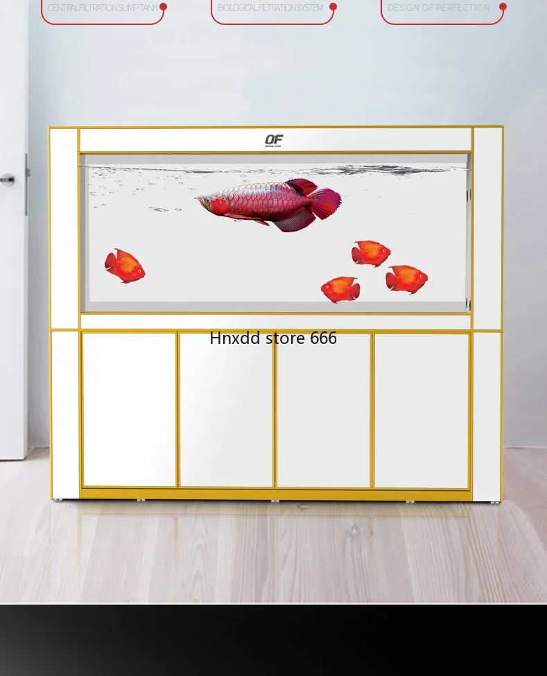 White glass fish tank large ecological aquarium tropical