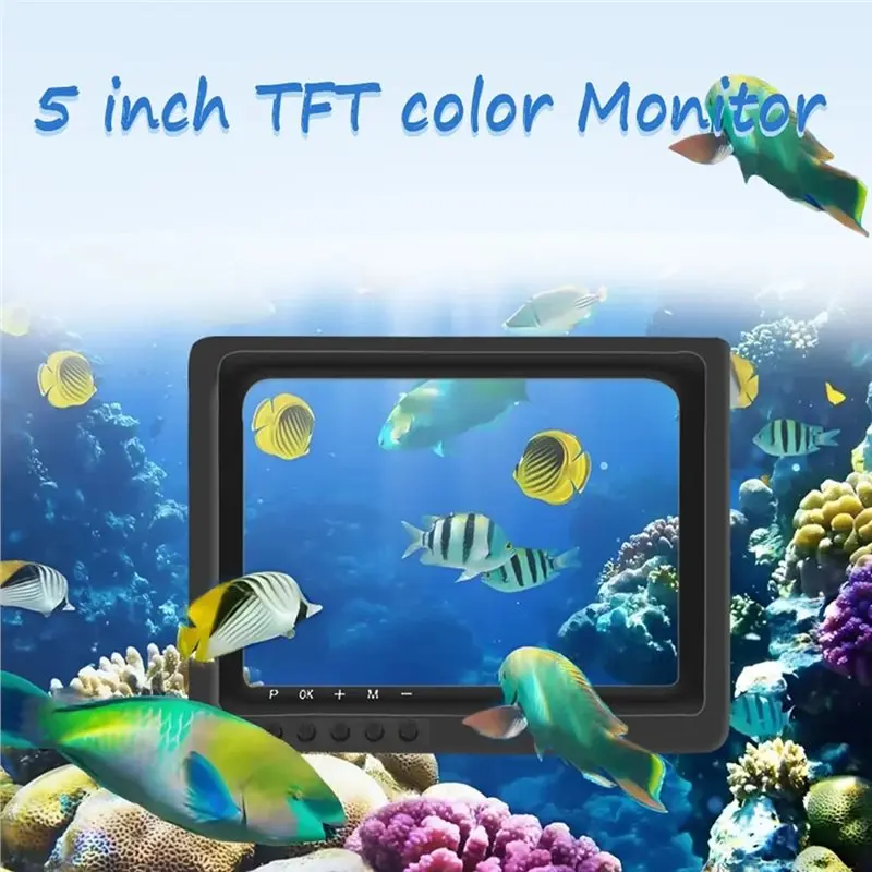 ABLB-Underwater For Sea/River Ice Fishing Camera 5 Inch Monitor 4K Camera Kit With DVR Portable 20M Cable Night Vision US US Plu
