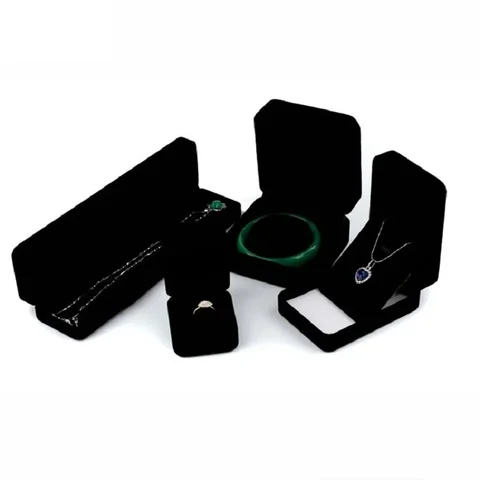Black Velvet Full Range Jewelry Box Ring Earrings Storage Bracelet Box Pendant Necklace Jewelry Storage Box Gift Box
