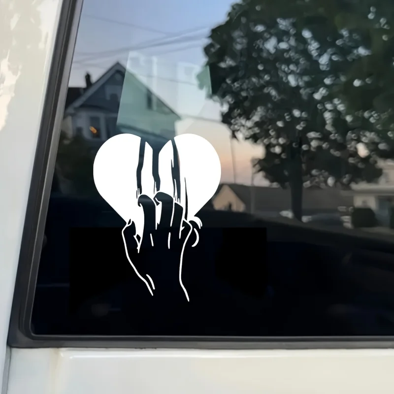 

1 шт. креативная наклейка на автомобиль в форме сердца, водонепроницаемая виниловая наклейка, романтический стиль для пар, для декора кузова и окон автомобиля