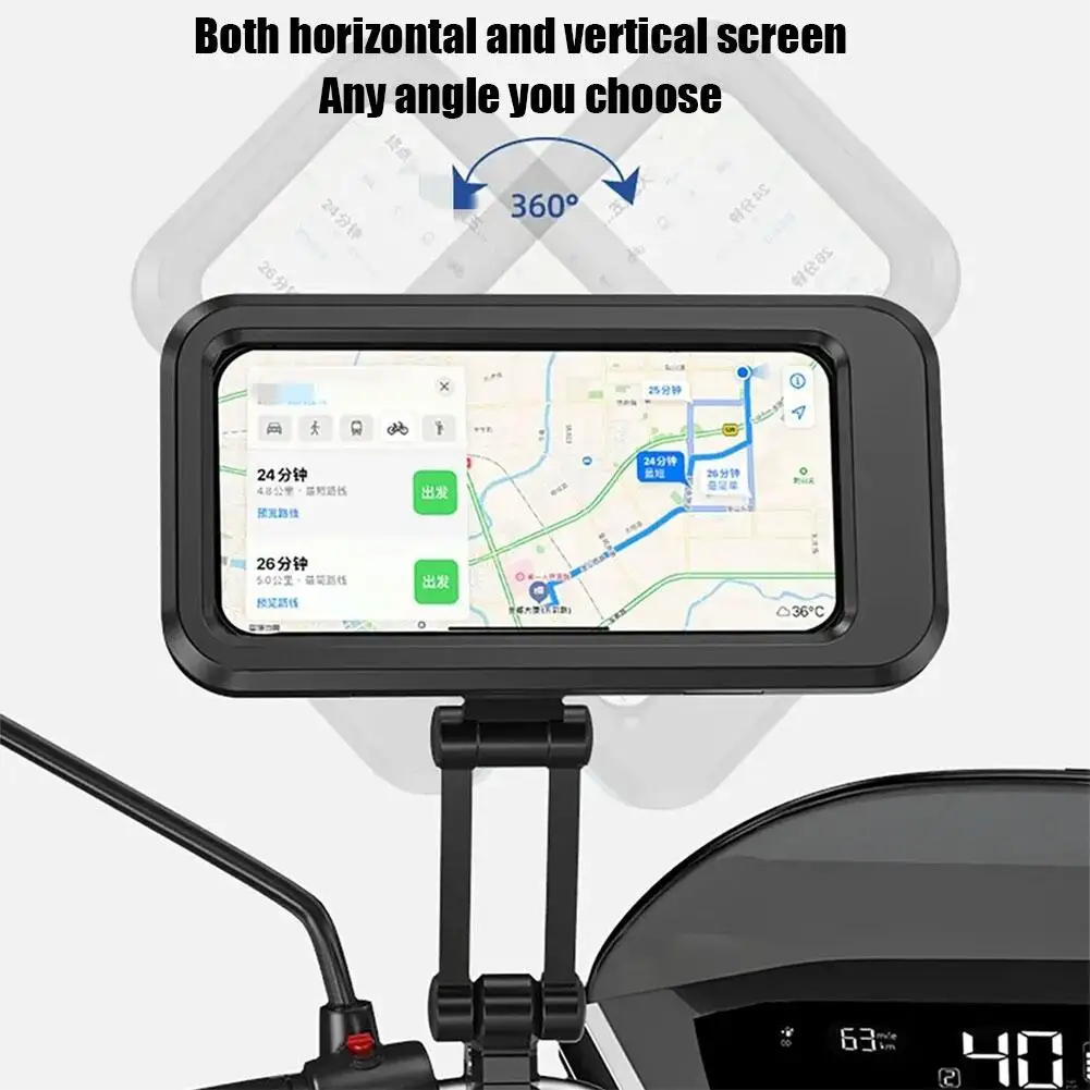 1pcs Waterproof Bicycle Mobile Phone Holder Adjustable Universal Motorcycle Handlebar Cell Phone Support Mount Stabilize 