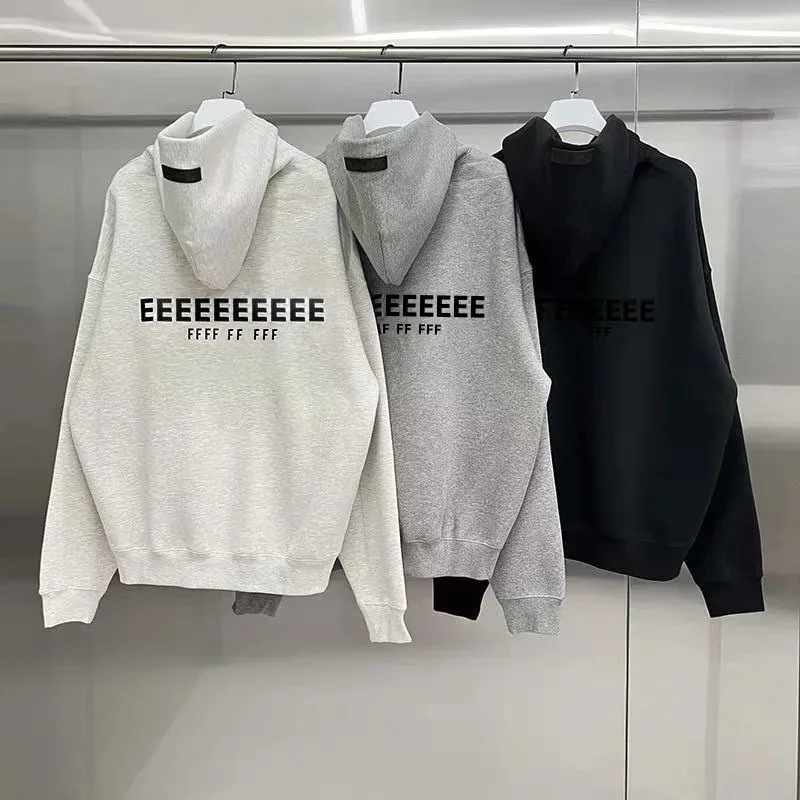 22SS-sudaderas con capucha de doble forro para hombre, marca clásica, diseño de lujo, sudaderas con capucha con letras de felpa delanteras y traseras, conjunto de pareja de calle alta