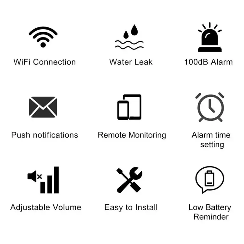 [جديد A09R!】 APP التحكم عن بعد Tuya Wifi كاشف إنذار غمر المياه ذكي كشف تسرب الحياة دعم ل Alexa #3