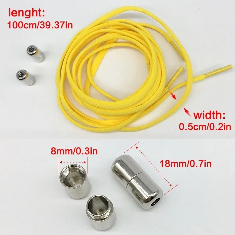 Tali Sepatu Elastis untuk Sepatu Kets dan Sepatu Skate - Dapat Disesuaikan, Bergaya, Uniseks - Aman, Nyaman Cocok dengan Gesper yang Dapat Disesuaikan