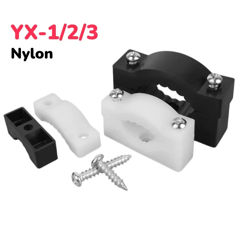White/black Nylon Double-entry Cable Clamps ( Medium And Small Round Types) – Cable And Wire Fixing Clamps