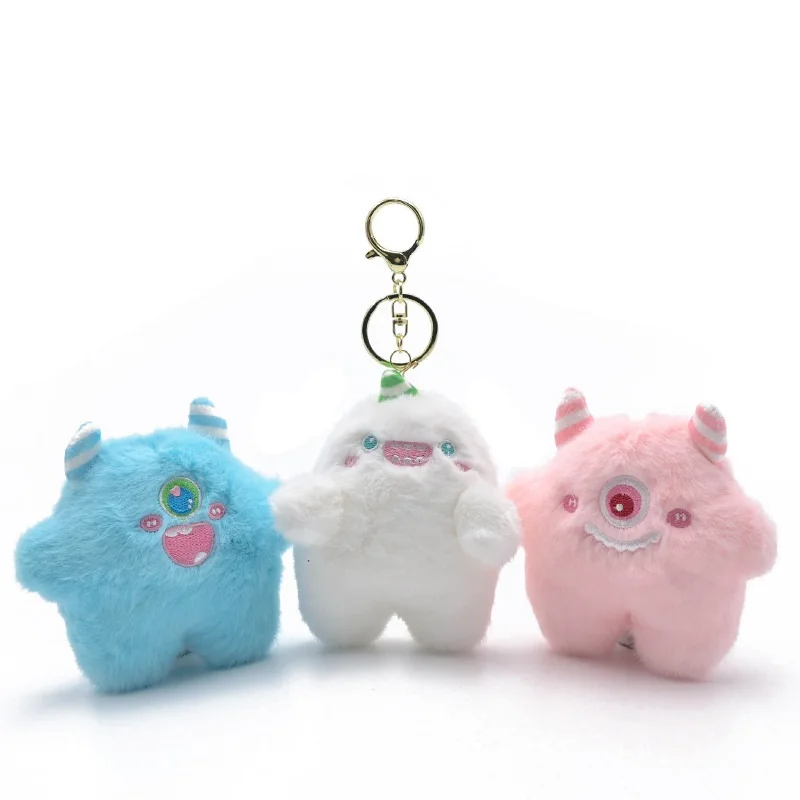 

new Cute TrendyLittle monster Plush colorful pendant Exquisite toy soft fashione Keychain funny decorate birthday couple gift