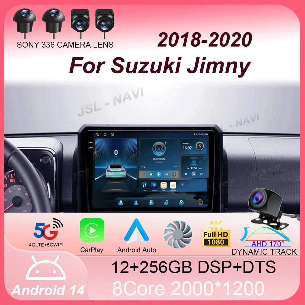 

Автомобильный радиоприемник Carplay для Suzuki Jimny 2018 2019 2020, навигация, GPS, мультимедийный плеер, Android 15, стерео BT DSP, Wi-Fi + 4G Auto 2 DIN